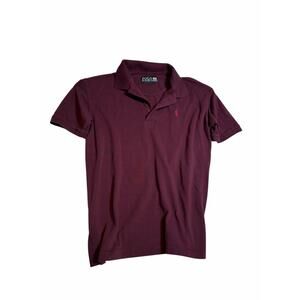 Ralph Lauren Blue Label Burgundy Red Polo Shirt Collared size Medium